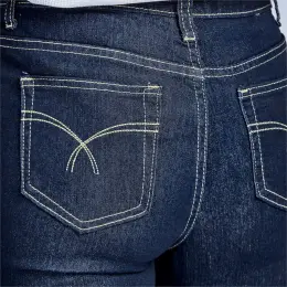 Ladies Fashion Denim Jeans Close Up Back
